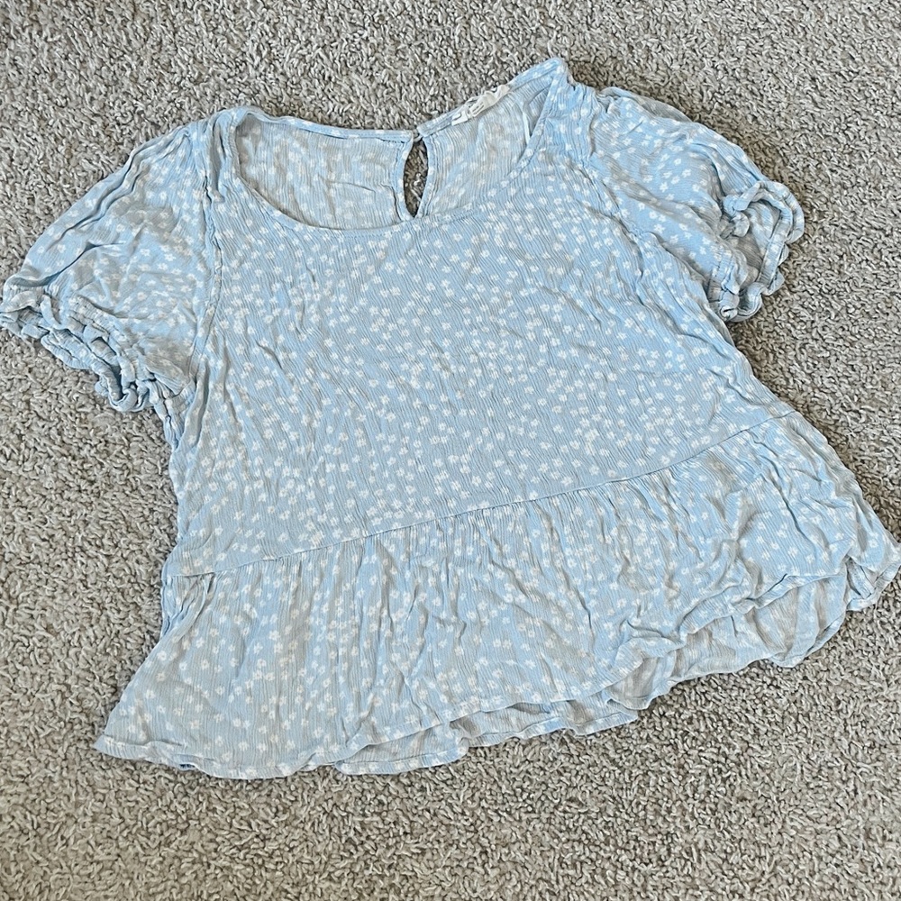 Light blue crop top